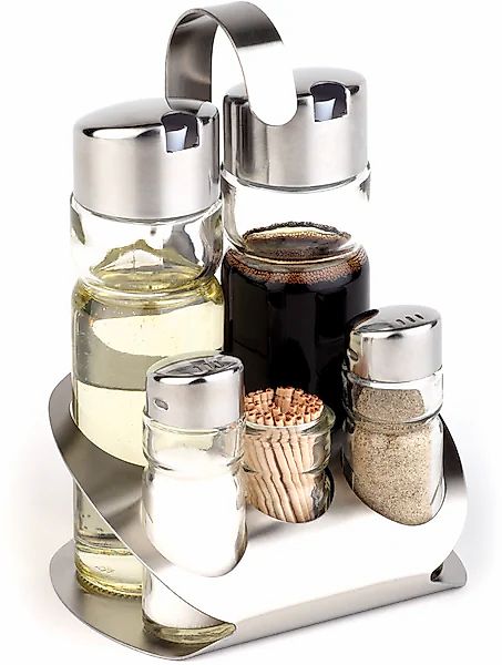 APS Menage-Set 5-in-1, Edelstahl/Glas günstig online kaufen