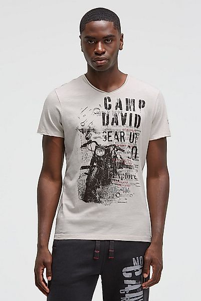 CAMP DAVID V-Shirt mit offenen Kanten günstig online kaufen