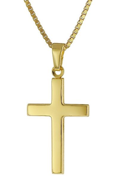 trendor Kette mit Anhänger Kreuz für Gold 585 mit Vergoldeter Silberkette günstig online kaufen