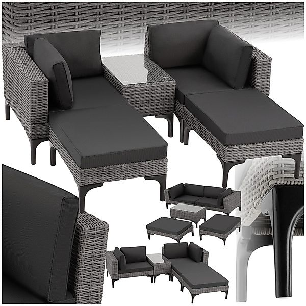 tectake Loungeset Rattan Lounge, (Set, 5-tlg), günstig online kaufen