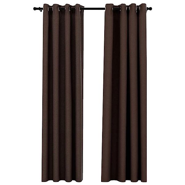 vidaXL Verdunkelungsvorhänge Ösen Leinenoptik 2 Stk Taupe 140x225 cm 321201 günstig online kaufen