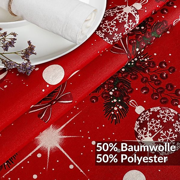ANRO Tischdecke Weihnachten abwaschbare Weihnachtstischdecke (Einzelstück günstig online kaufen
