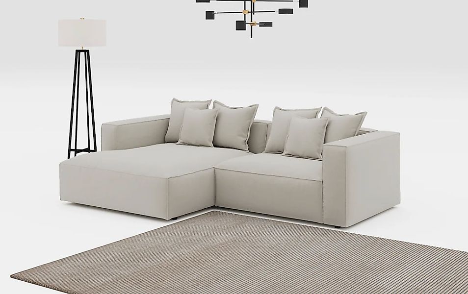 INOSIGN Ecksofa "Cowboy L-Form", mit 6 Kissen, kubisches Sofa günstig online kaufen