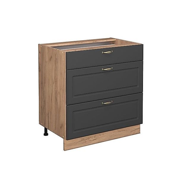 Vicco Küchenunterschrank Fame-Line Anthrazit-Gold/Goldkraft Eiche 80 cm mit günstig online kaufen