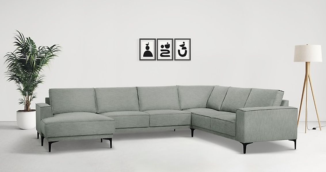 Places of Style Wohnlandschaft »XXL Sofa Oland, Struktur, Flachgewebe, Luxu günstig online kaufen