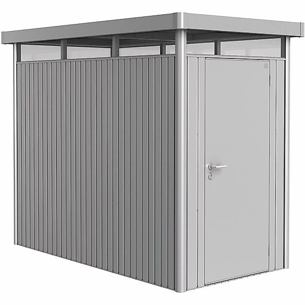 Biohort Metall-Gerätehaus HighLine Silber-Metallic 3,5 m² Einzeltür seitlic günstig online kaufen