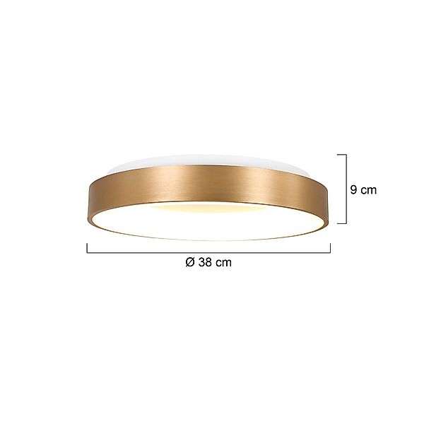 LED-Deckenleuchte Ringlede, 2.700 K, Ø 38 cm, gold, Metall günstig online kaufen