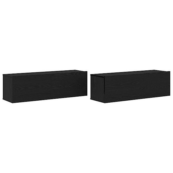 vidaXL TV-Schrank TV-Schränke 2er Set Schwarz Eiche 100x30x30 cm Holzfaser günstig online kaufen