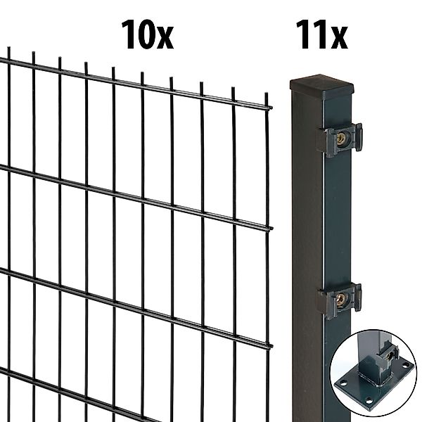 GARDEN 'N' MORE Doppelstabmattenzaun Excellent, (21-St), günstig online kaufen