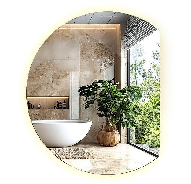 Tulup LED-Lichtspiegel Moderner LED-Spiegel Mit Abgeschrägtem Kreis (Warmwe günstig online kaufen