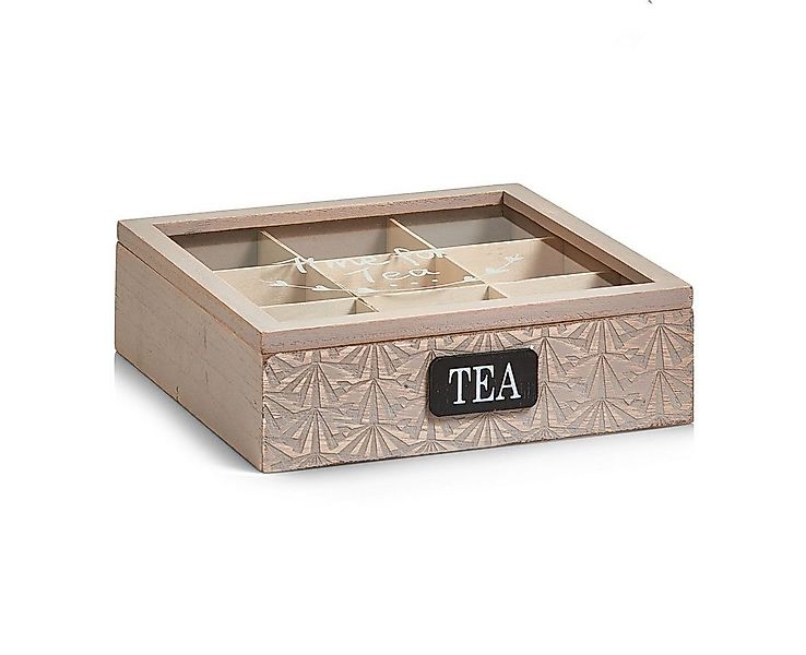 Zeller Present Aufbewahrungskorb Teebeutelbox, Holz/MDF/Glas, 24 x 24 x 8 c günstig online kaufen