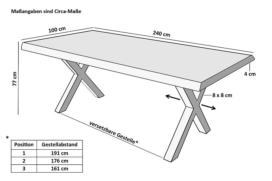 SAM® Esstisch Joel, Holz Grau-Optik, verschiedene günstig online kaufen