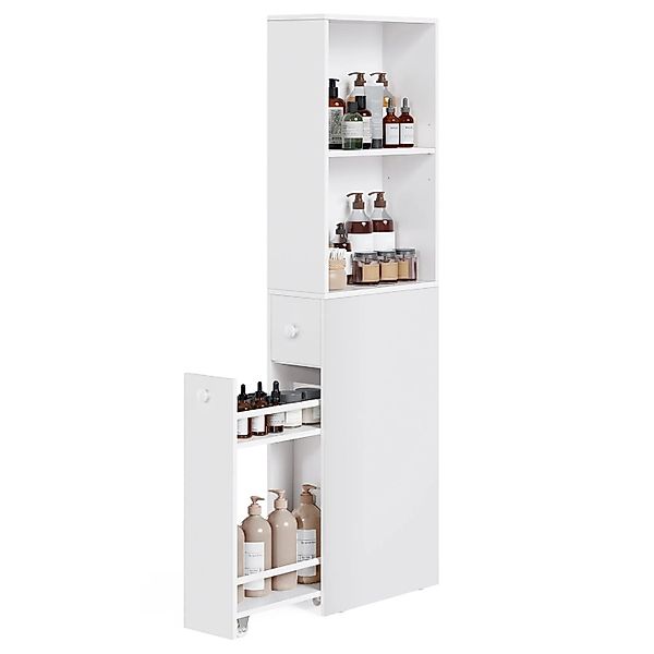 Songmics Badezimmerschrank Custos Hoch Modern Weiß günstig online kaufen