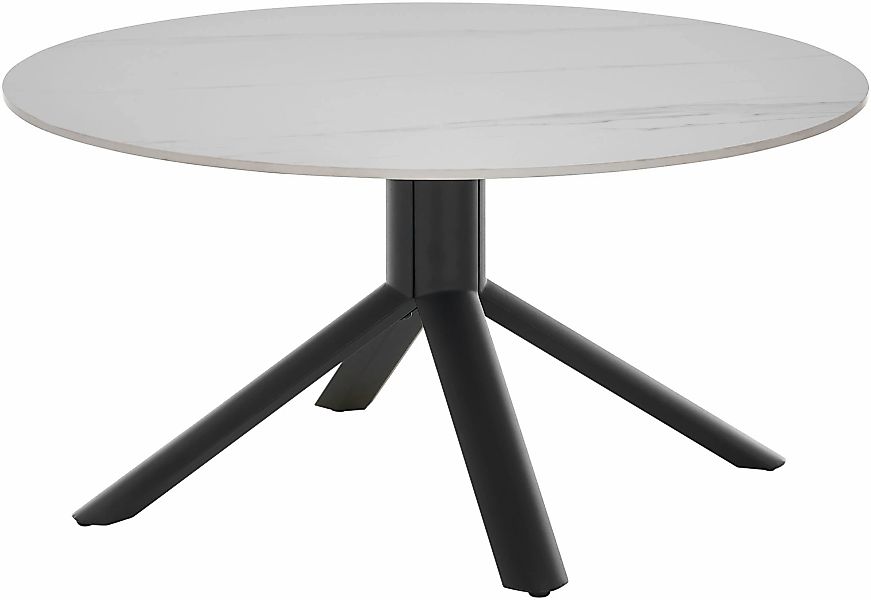Stolkom Couchtisch "Joanna Esszimmertisch rund Keramik, Weiß marmoriert, Bx günstig online kaufen