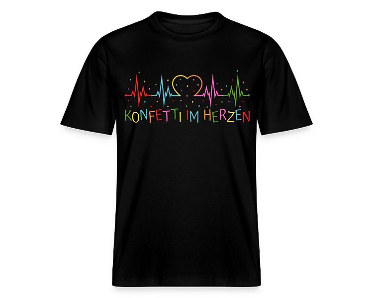Spreadshirt T-Shirt Konfetti im Herzen Herzschlag Herz EKG Relaxed Fit Unis günstig online kaufen