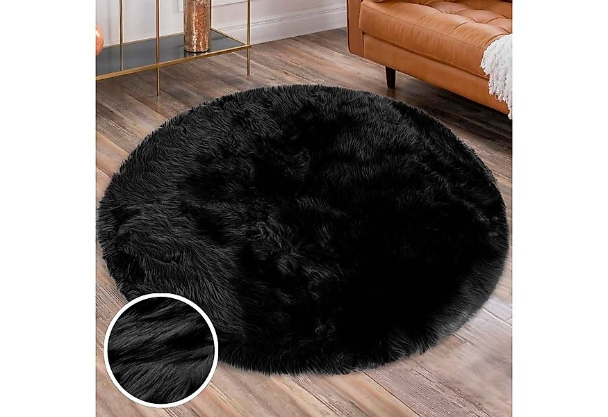 my home Hochflor-Teppich Valeria Fellteppich kuschelig, rund, Höhe: 60 mm, günstig online kaufen