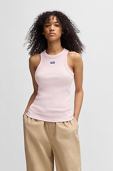 HUGO Blue Tanktop Easy Tank_B Rippware aus Baumwollmischung mit Elasthan günstig online kaufen