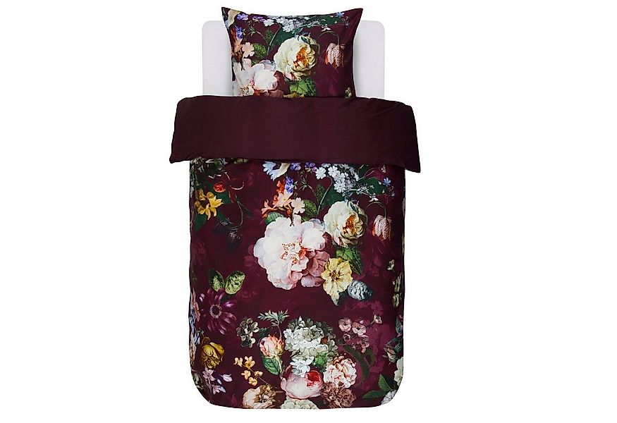 Essenza Bettwäsche Fleur Burgundy Satin, Satin, 2 teilig, Rosen, Lilien, Da günstig online kaufen