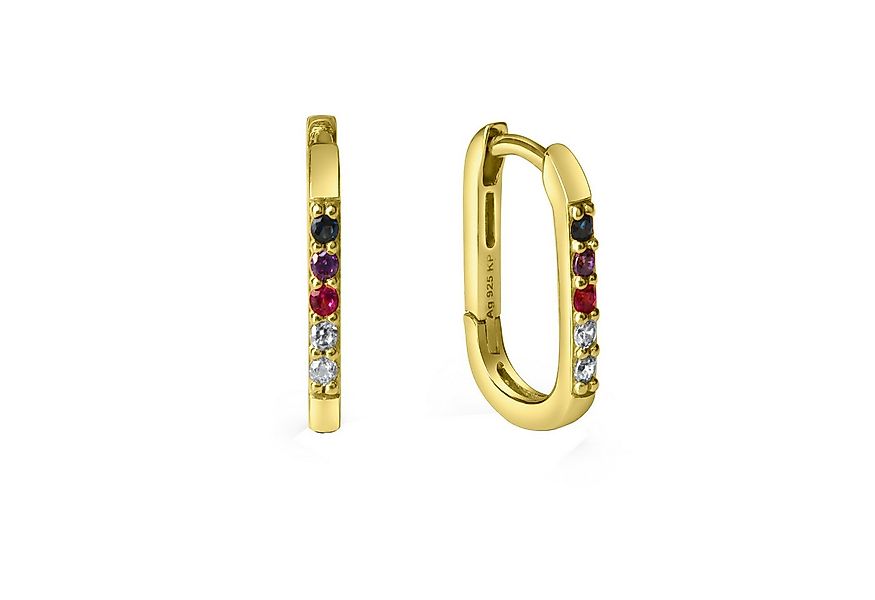 Vivance Paar Creolen 925-Sterling Silber vergoldet Zirkonia günstig online kaufen