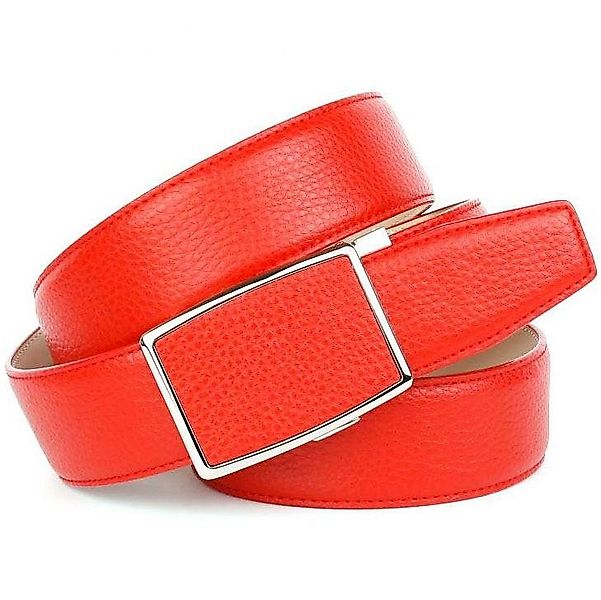 Anthoni Crown Ledergürtel, in Orange, mit genarbter Oberfläche, klassisches günstig online kaufen