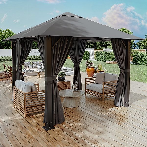 GUNJI Pavillon Großes 3*3/3/3/4M wasserdichtes Gartenzelt günstig online kaufen