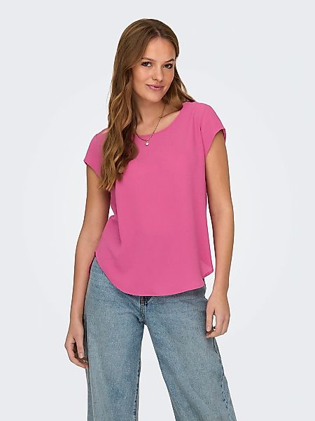ONLY Kurzarmbluse "ONLVIC – feminines Blusenshirt in lockerer Form", regula günstig online kaufen