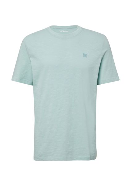 s.Oliver Kurzarmshirt T-Shirt T-Shirt mit Flammgarnstruktur günstig online kaufen