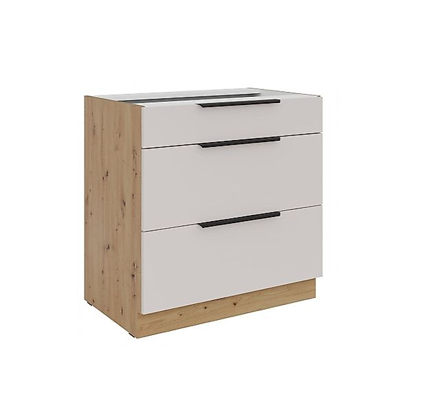 Küchen-Preisbombe Auszugsunterschrank 80 cm Küche SOLANO Kaschmir beige Vol günstig online kaufen