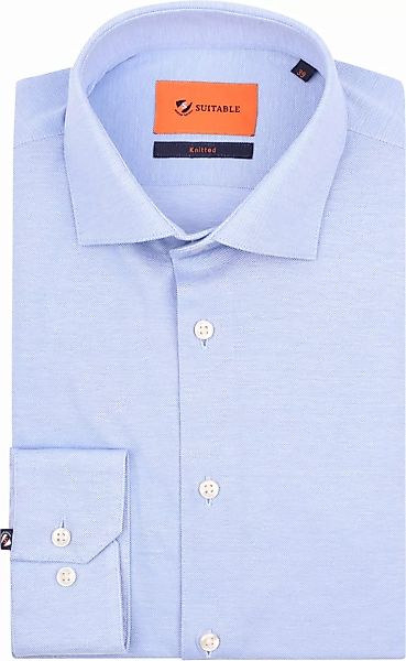 Suitable Hemd Knitted Piqué Hellblau - Größe 41 günstig online kaufen