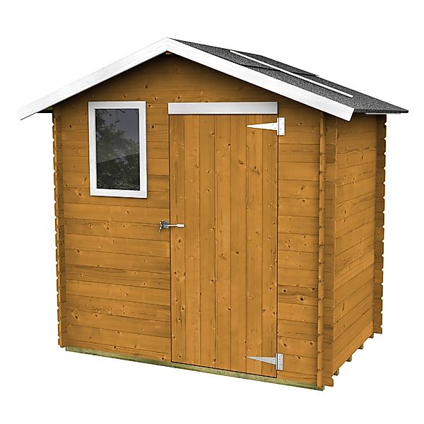 Holzhaus Bh16 Ortensia 198x130 cm lackiert in Lärchenfarbe günstig online kaufen