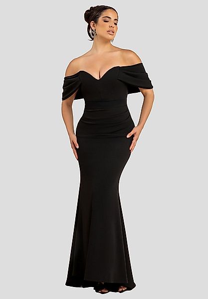 Goddiva Maxikleid Off The Shoulder Draped Sleeve Maxi Dress langes Kleid günstig online kaufen