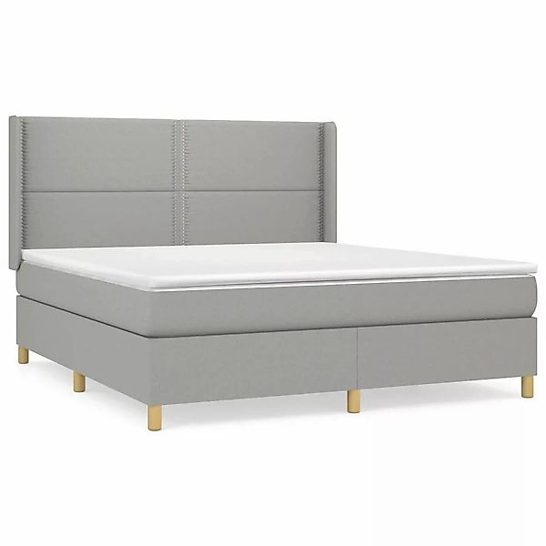 Vidaxl Boxspringbett Mit Matratze Hellgrau 160x200 Cm Stoff günstig online kaufen
