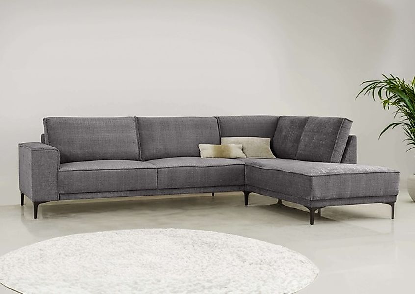 PLACES OF STYLE Ecksofa »Polsterecke Oland, Struktur, Flachgewebe, Luxus-Mi günstig online kaufen
