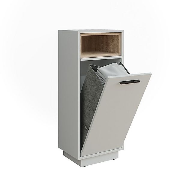 Vicco Wäscheschrank Beatrice, Weiß/Sonoma, 38 x 93 cm mit herausnehmbarer I günstig online kaufen