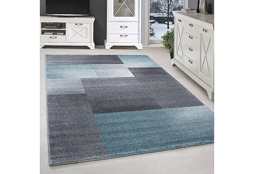 SIMPEX24 Teppich Kariert Design, Läufer, Höhe: 11 mm, Kurzflor Teppich Wohn günstig online kaufen