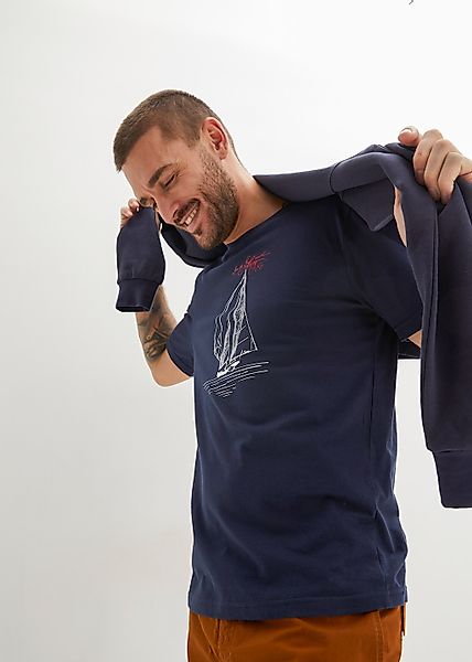 bonprix T-Shirt Packung, 2 tlg. Regular Fit, Kurzarm-Design, mit maritimen günstig online kaufen
