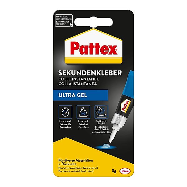 Pattex Sekundenkleber Ultra Gel flexibler Alleskleber 3g günstig online kaufen