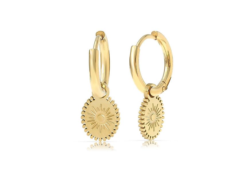 Made by Nami Paar Ohrhänger Ohrringe Damen Sonne Edelstahl goldfarben hypoa günstig online kaufen