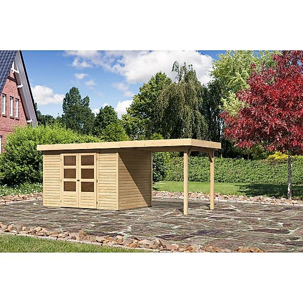Karibu Holz-Gartenhaus Raala Natur Pultdach Unbehandelt 298 cm x 213 cm günstig online kaufen