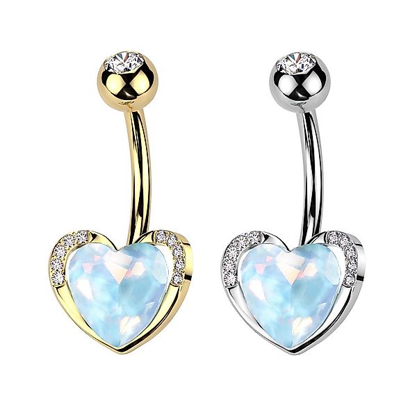 Taffstyle Bauchnabelpiercing Elegantes Bauchnabelpiercing Herz Zirkonia günstig online kaufen