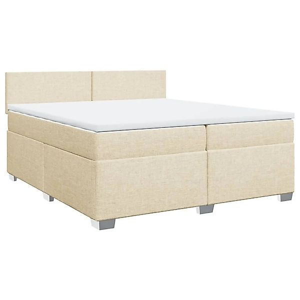 vidaXL Boxspringbett mit Matratze Creme 200x200 cm Stoff 3288293 günstig online kaufen
