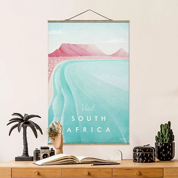 Stoffbild Landschaft mit Posterleisten - Hochformat Reiseposter - Südafrika günstig online kaufen