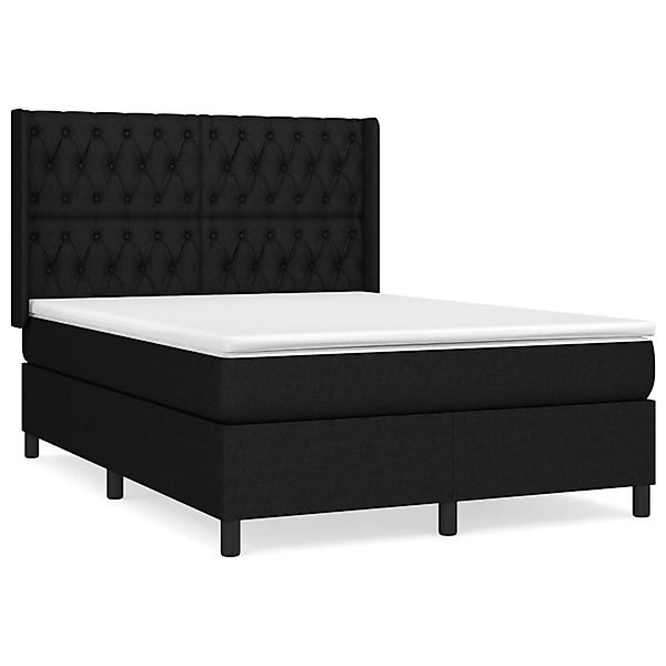 vidaXL Boxspringbett mit Matratze Schwarz 140x200 cm Stoff1467175 günstig online kaufen