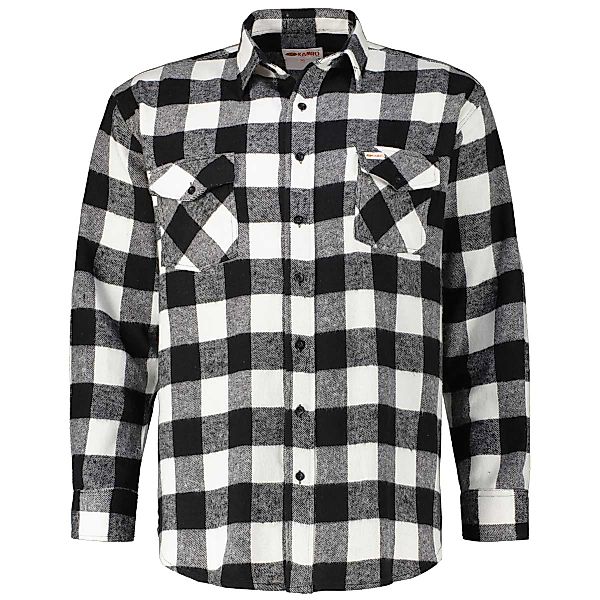 Kamro Kariertes Flanellhemd Farbe schwarz/weiß Größe: 3XL günstig online kaufen