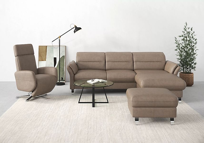 sit&more Ecksofa "Grenoble L-Form mit Federkern", wahlweise mit Bettfunktio günstig online kaufen