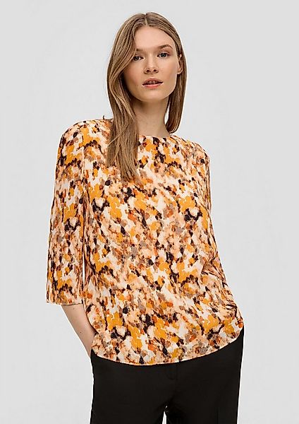 s.Oliver Kurzarmbluse Bluse Chiffon-Bluse mit Webstruktur günstig online kaufen