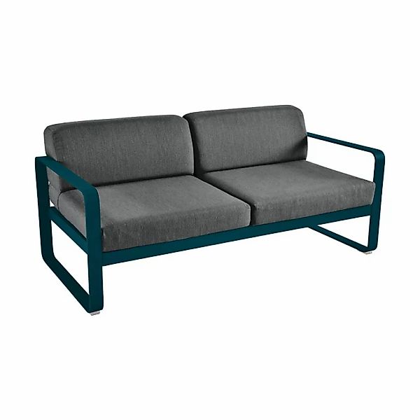 Bellevie Lounge-Sofa 2-Sitzer 21 Acapulcoblau A3 Graphitgrau günstig online kaufen