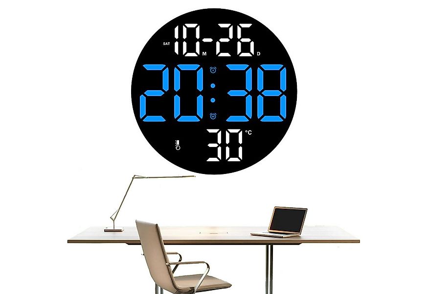 MODFU Wanduhr 23CM LED Digitale Wandwecker Digitaluhr Tischuhr (dimmbar 10 günstig online kaufen