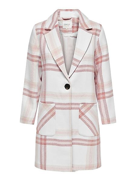 ONLY Petite Karierter Woll- Mantel Damen Pink günstig online kaufen