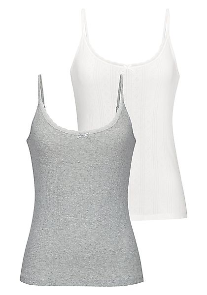 Vivance Spaghettitop (2er-Pack) aus weichem Pointelle-Strick günstig online kaufen